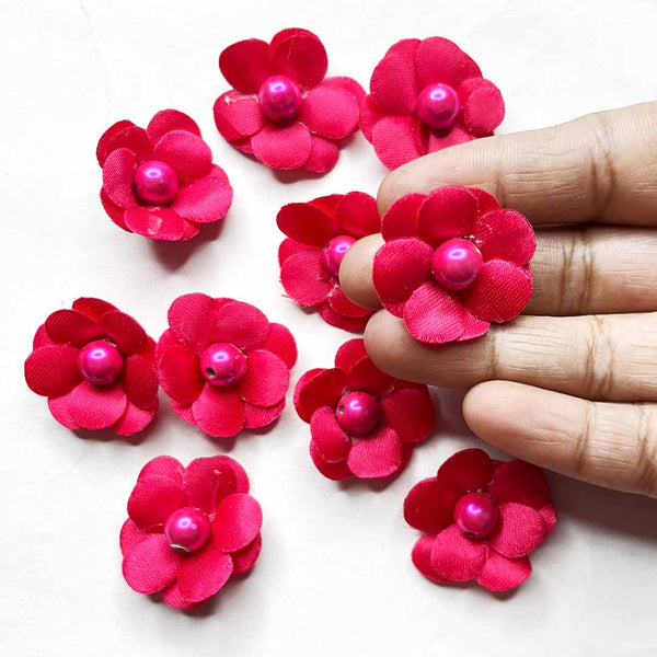 Rani Pink Color Small Size Flower Set Of 20 | Rani Pink Color Flower | Craft Shop India | Art Craft Store