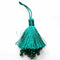 Teal Green Color Thread Tassels With Beads Set Of 2
