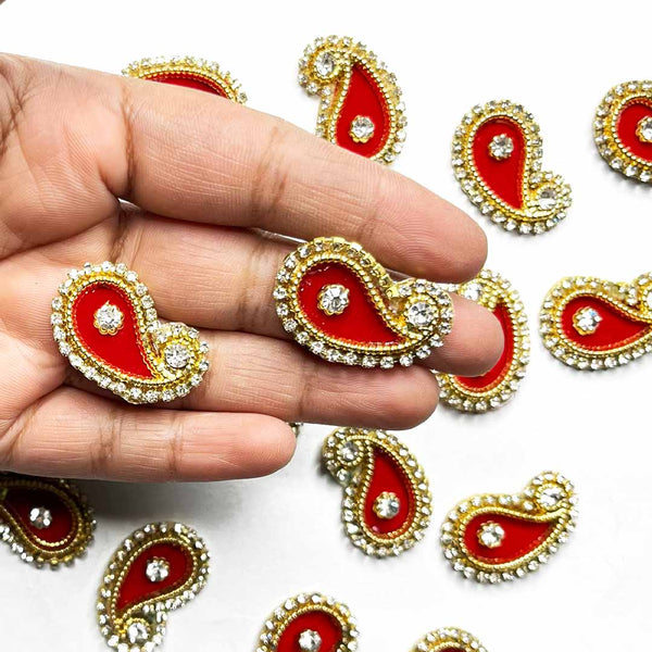 Red Color Pazily Booti Pack Of 10 | pazily booti pack | booti | red color booti | Craft Shop India | indian craft shop | handmade art | art craft | craft online artificial flower | craft shop | wooden miniature | solawood flower | decoration essectials | wedding decoration | flower bunches | craft store online | online craft | indian art craft | indian craft store