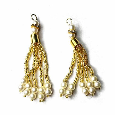 Beads Tassel With Metal Hanging Set Of 8