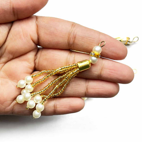 Beads Tassel With Metal Hanging Set Of 8