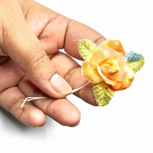 High Quality Peach Color Fabric Flower Bunch 2 Of 12 PCS.