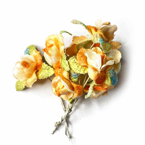 High Quality Peach Color Fabric Flower Bunch 2 Of 12 PCS.