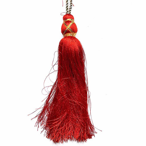 7 Inch Red Color Matka Tassel Set Of 4