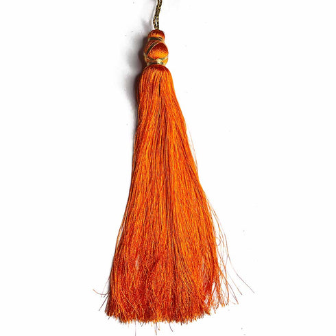 7 Inch Orange Color Matka Tassel Set Of 4