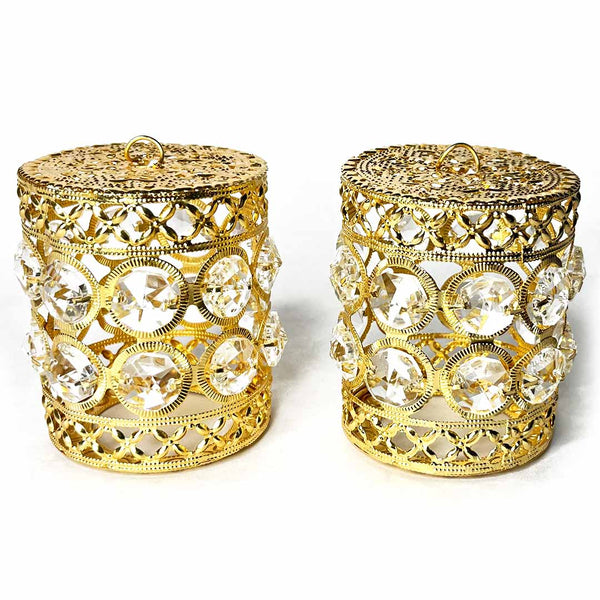Dom Cylindrical Cristal Light Lamp Set Of 4 | Craft Shop India | Shop Craft india | Indian Craft Store | india craft shop | Craft Shop india