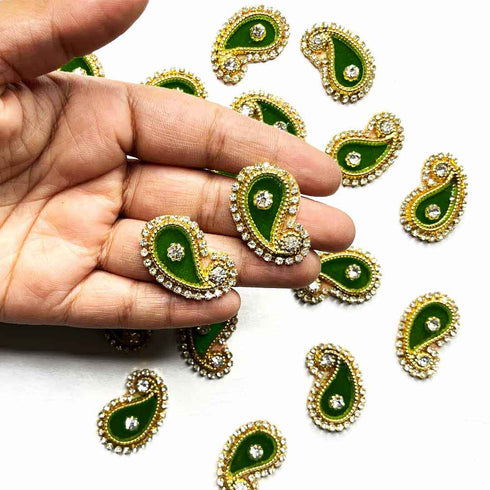 Dark Green Color Pazily Booti Pack Of 10