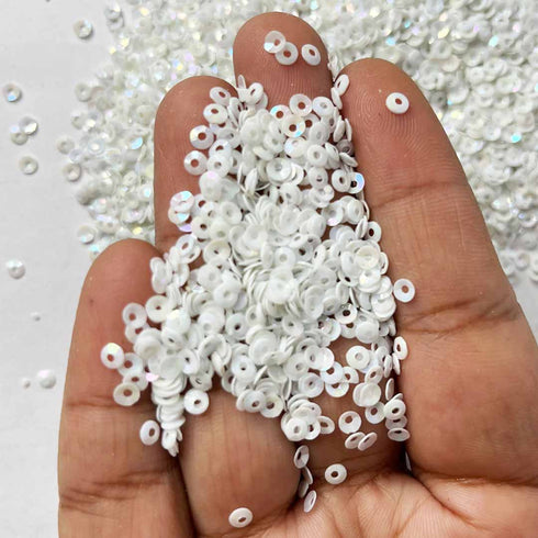 White Color Rainbow Shine Bowl Sequins / Shaker