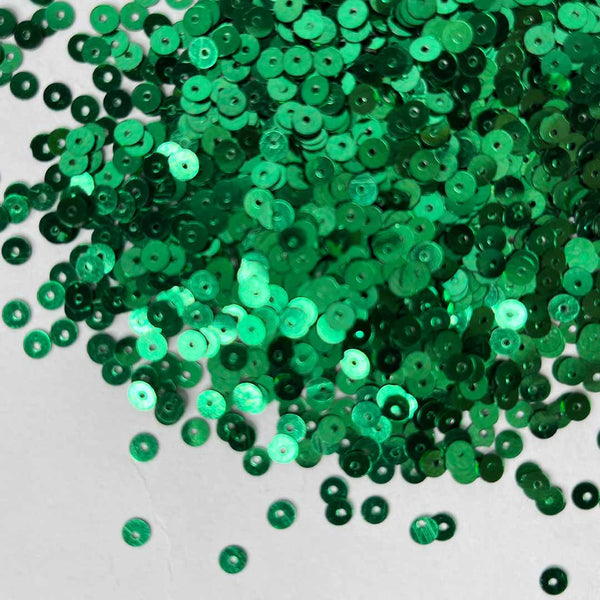 Green Color Circular Sequins | Shaker craft shop india | india craft shop | shop craft