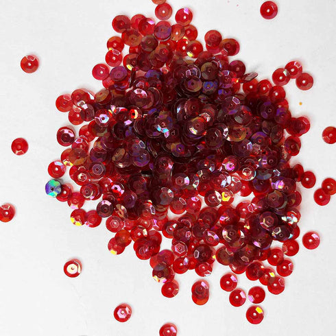 Dark Red Rainbow Color Shine Circular Sequins / Shaker