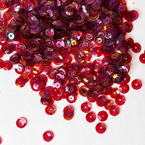 Dark Red Rainbow Color Shine Circular Sequins / Shaker