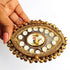 Eye Shape | Antique Gold Finish Handcrafted Box With Stonework & Ghungroo | craft shop india | india craft shop | shop craft | craft shop