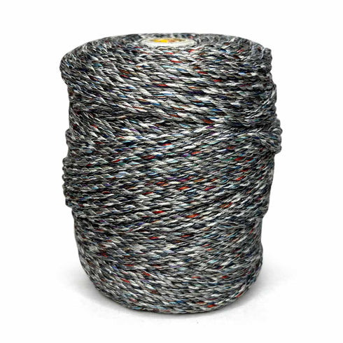 Black With Multicolored - 4 mm Twisted Macrame Cord
