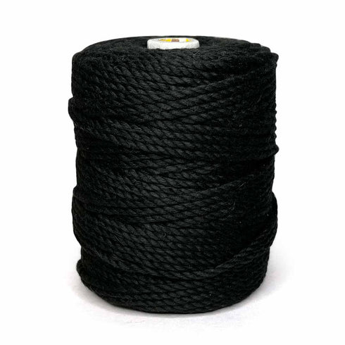 Black - 4 mm Twisted Macrame Cord