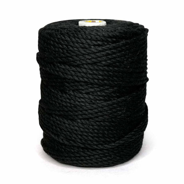 Black - 4 mm Twisted Macrame Cord | Twisted macrame Cord | Macrame cord | Craft Store | Art Craft | collection | Projects | DIY | Craft | Craft Making | india carft shop | shop carft india | india craft shop