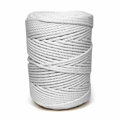 White - 4mm Twisted Macrame Cord