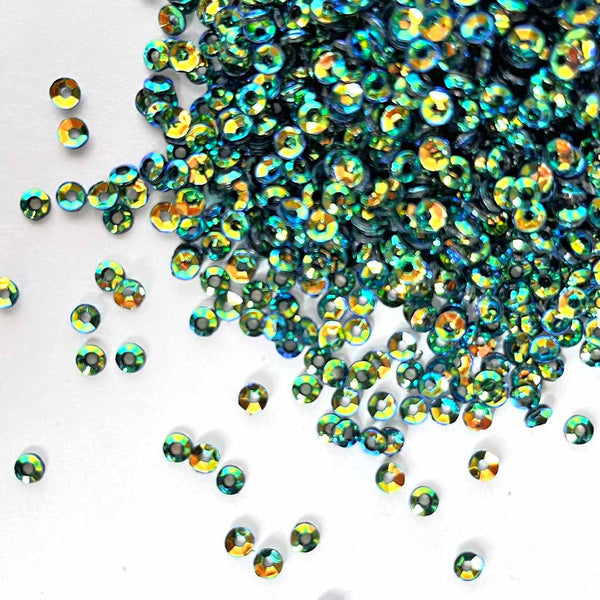 Green Rainbow Color Shine Bowl Sequins / Shakers | craft shop india | india craft shop | shop craft | india craft shop | shop craft