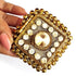 Square Shape Antique Gold Finish Handcrafted Coin Box With Stonework & Ghungroo | Square Shape | Antique Gold | Handcrafted Coin Box | Stonework & Ghungroo | Craft Shop India