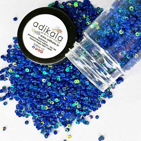 Blue with Multicolor Shine Glitter | Sequins (BS2) | Craft Store | Art Craft | Colllection | Projects | Art | Jewellery Making | Craft Shop india | india shop craft