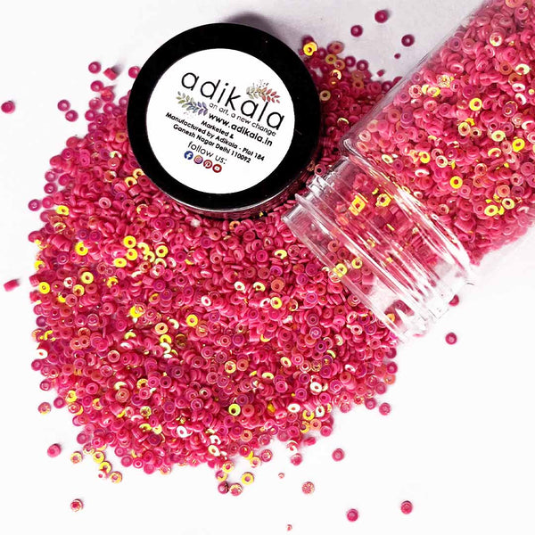 Pink With Golden Shine Glitter/Sequins (PS1) | Pink Color Glitter | Sequins | Golden Shine | Art Craft | Craft Shop India