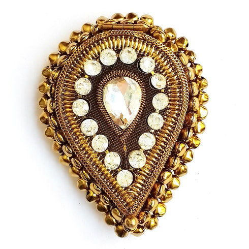 Tilak Shape | Antique Gold | Finish Handcrafted Box | Stonework | Ghungroo | Craft Shop India