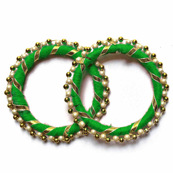 Green Color Gota Ring Set Of 10 | craft shop india | india craft shop | shop craft