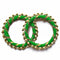 Green Color Gota Ring Set Of 10