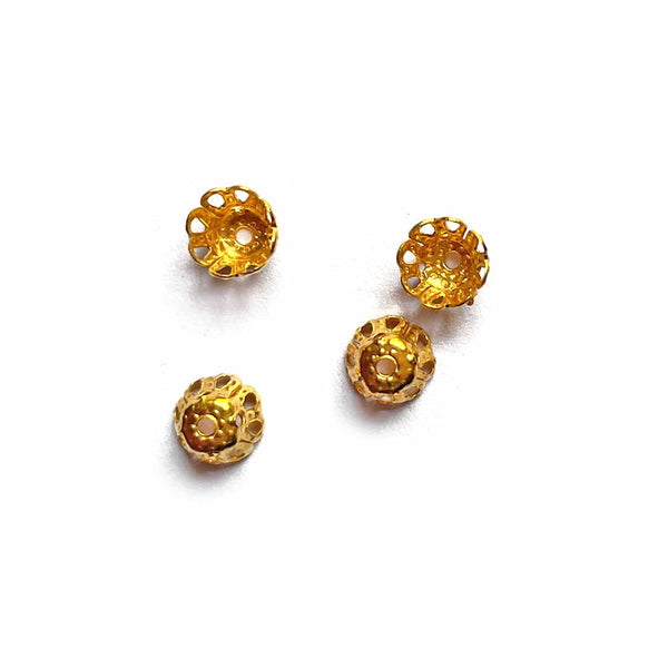 Golden Acrylic Beads Cap Pack Of 25 | Golden Acrylic Beads Cap | Craft Store | Art Craft | Colllection | Projects | Art | Jewellery Making | craft shop india | india craft shop | craft shop