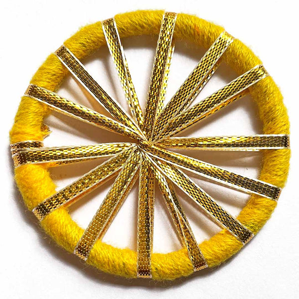 Yellow Color Gota Chakra Ring Set Of 6 | Yellow Color Gota Ring | Gota Ring | Craft Shop india | Art Craft | Online Craft | Hobby Craft | Craft Material | Craft Shop India | Craft Store Online | Handemade | Indian decoration | Craft Making | Project Making | Wedding Decoration