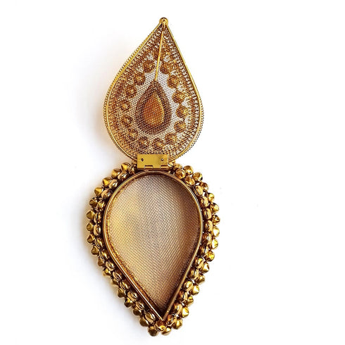 Tilak Shape | Antique Gold | Finish Handcrafted Box | Stonework | Ghungroo | Craft Shop India