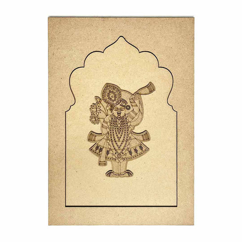 Jharokha With Pichwai Shrinathji Mdf Cutout 13 inches Set of 2