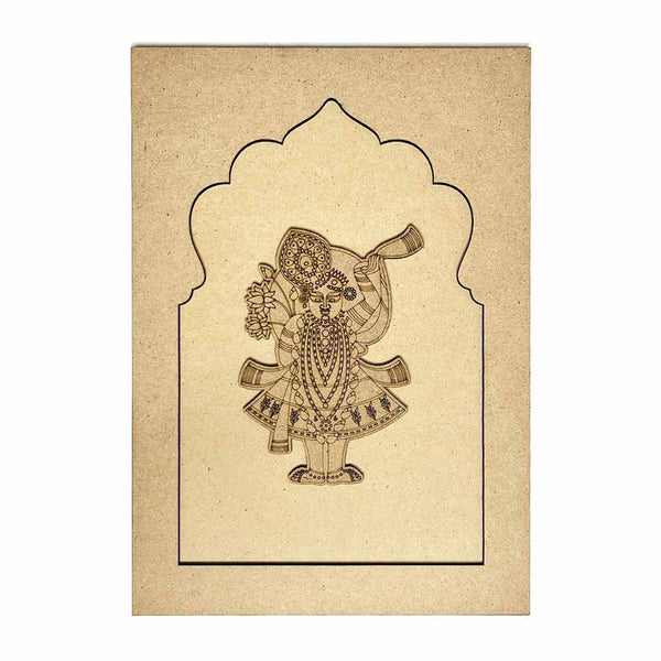 jharokha | jharokha with shrinathji | shrinathji | mdf cutout | mdf | laser cutting design product | pichwai | pichwai shrinathji | pichwai art | pichwai craft | set of 2 | decoration meking | design making | artist | indian | india | online craft | craft shop india