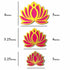 3 Different Sizes Rani Pink Velvet & Golden Acrylic Lotus Set of 18