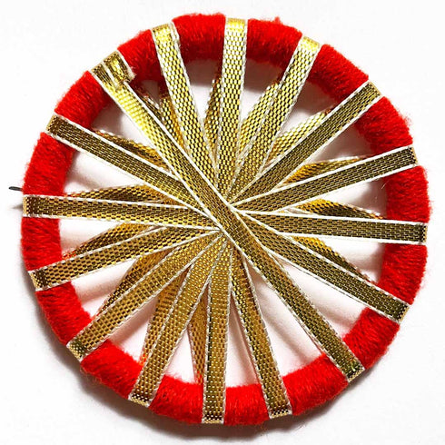 Red Color Gota Chakra Ring Set Of 6