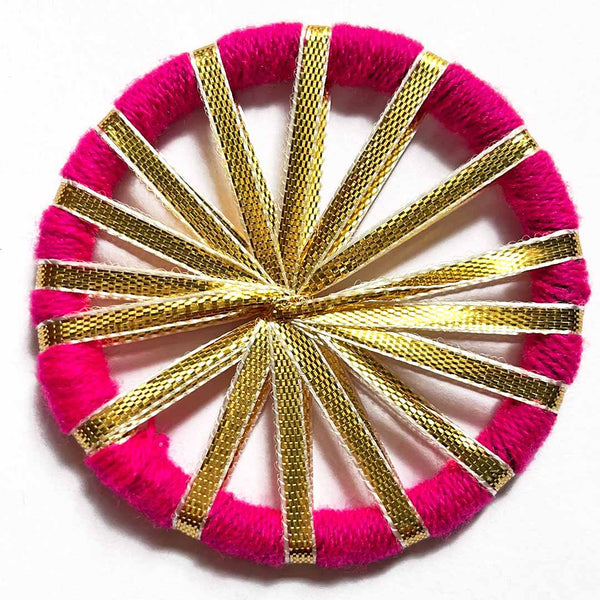 Pink Color Gota Chakra Ring Set Of 6 | Pink Color Chakra | Gota Ring | Craft Shop India | Art Craft | Online Craft | Hobby Craft | Craft Material | Craft Shop India | Craft Store Online | Handemade