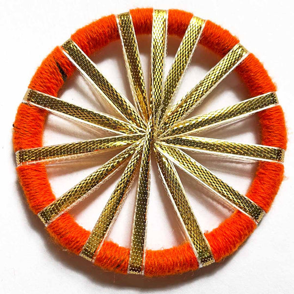 Orange Color Gota Chakra Ring Set Of 6 | Craft Shop India | Art Craft | Online Craft | Hobby Craft | Craft Material | Craft Shop India | Craft Store Online | Handemade