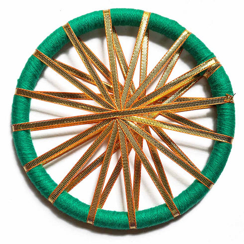 5 Inch Teal Green Color Gota Chakra Ring Pack Of 2