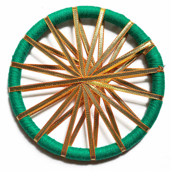 5 Inch Teal Green Color Gota Chakra Ring Pack Of 2 | Wedding Decoration | Traditional Art | Dress Making | DIY | Jawellry Making Material | craft shop india | india craft | craft shop | craft shop | india craft shop