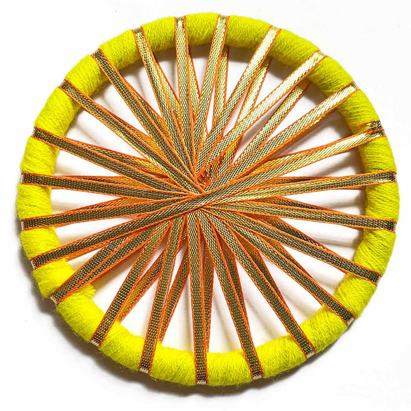 Lime Yellow Color Gota Chakra Ring Pack Of 2 | Wedding Decoration | Traditional Art | Dress Making | DIY | Jawellry Making Material | carft shop india | india craft shop | shop craft