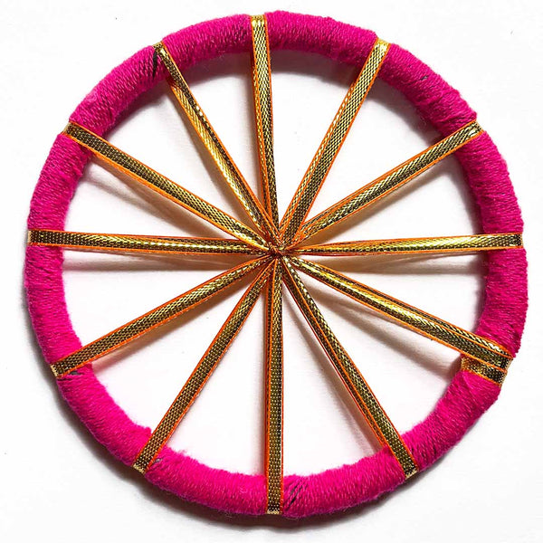 Pink Color Gota Chakra Ring Pack Of 2 | Wedding Decoration | Traditional Art | Dress Making | DIY | Jawellry Making Material | craft shop india | india craft shop | craft shop | shop craft