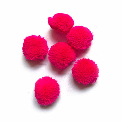 Rani Pink Color Big Size Pom Pom Pack Of 25