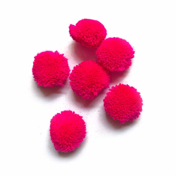 Rani Pink Color Big Size Pom Pom Pack Of 25 | Rani Pink Color | Pom Pom | Craft Shop India | Pom Pom Collection | Project | Decoration