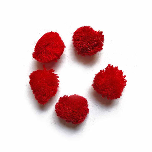 Red - Pom Pom Balls Pack Of 50