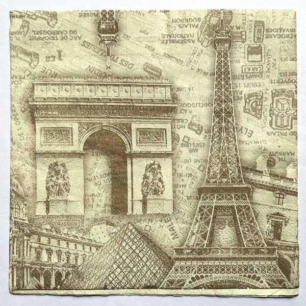 Vintage Style Historical Buildings - Decoupage Napkin | Vintage Style Historical Buildings | Decoupage Napkin | Craft Shop India