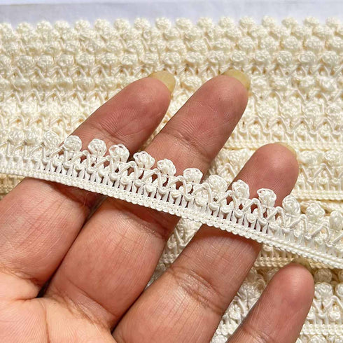 Off White Color Cotton Lace & Border - ( 9mtr )