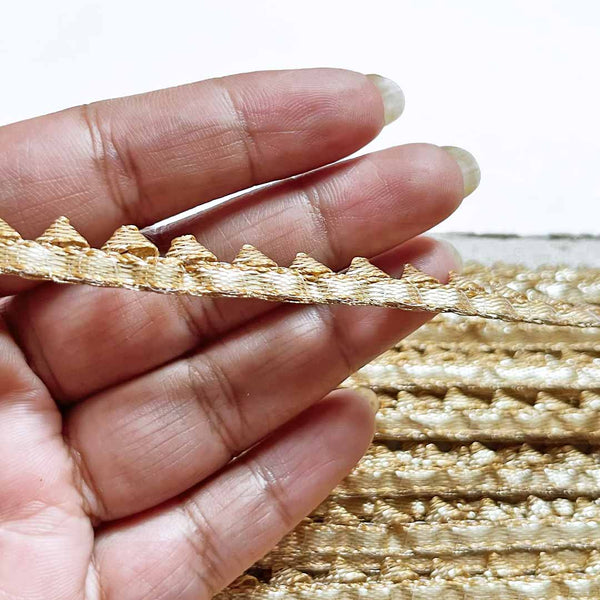 Golden Color Gota Samosa Lace - ( 9mtr ) | Gota Samosa Lace | Craft Store | Art Craft | Decoration | Laces Collection | Border Collection | Craft Making | craft shop | shop | craft shop india