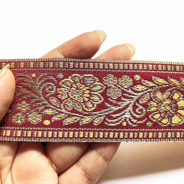 Move & Golden Zari Color Weaving Border - ( 5mtr ) | Move & Golden Zari | Resham Zari | Lace | Border | Craft Shop India | Art Craft | Decoration | Laces Collection | Border Collection | Craft Making