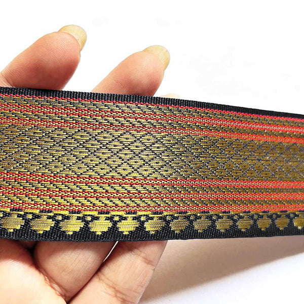 Black | Golden Zari Color Weaving Border- ( 5mtr ) | craft shop india | india craft shop | shop craft | craft shop | india craft | carft shop india | india craft shop | carft shop india