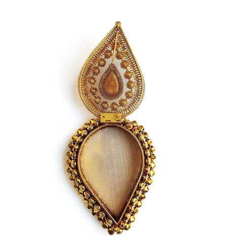 Tilak Shape | Antique Gold | Finish Handcrafted Box | Stonework | Ghungroo | Craft Shop India