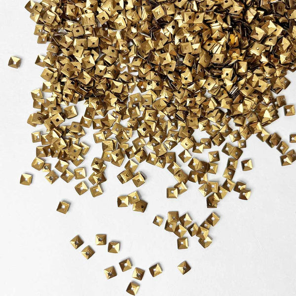 Golden Color Square Bowl Sequins / Shakers | craft shop india | india craft shop | shop craft | india shop